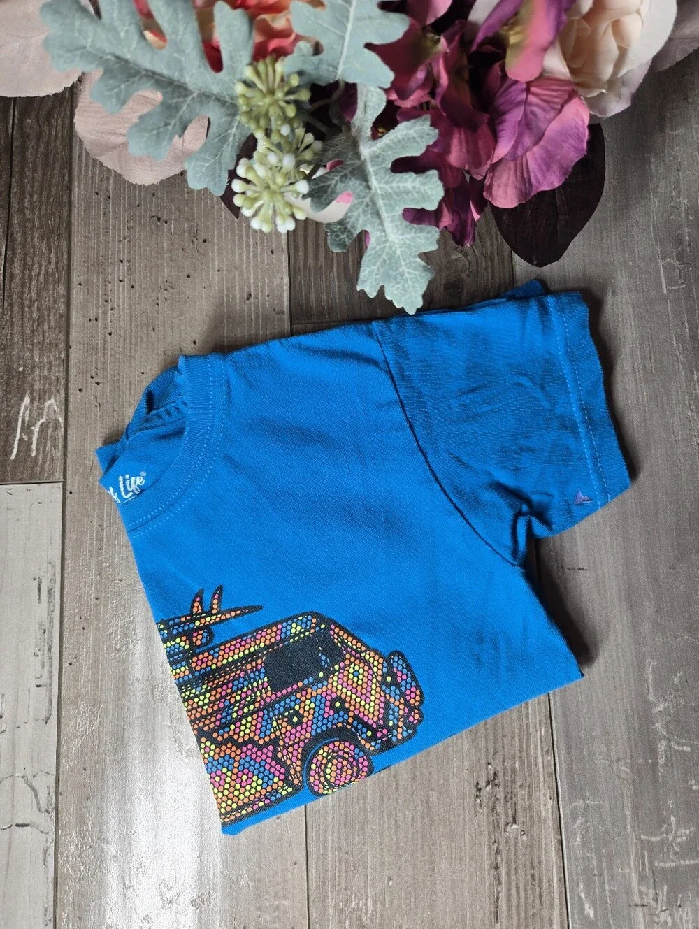 Surf Life Boys Blue Cozumel Graphic Tee Size Medium (5)